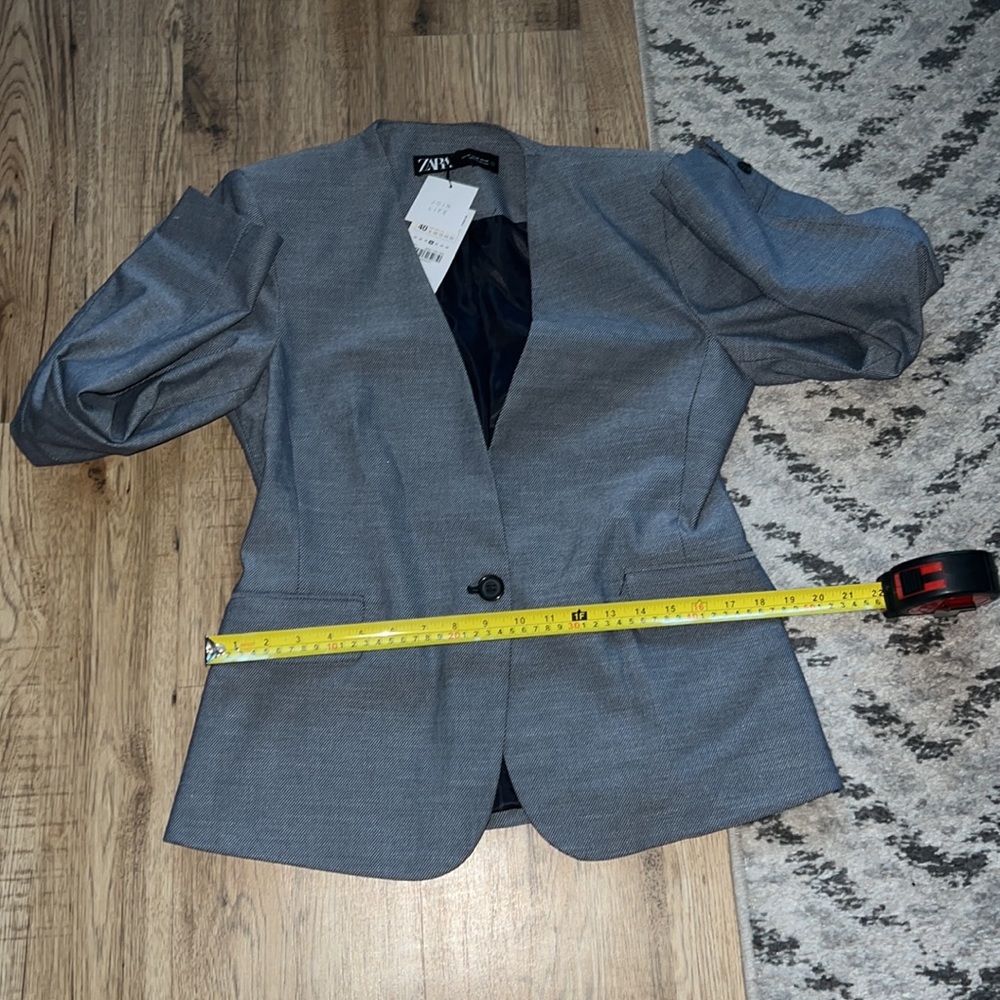NEW! Zara SUIT SET Heathered Tailored Blazer and Cigarette Pants - Picture 11 of 16
